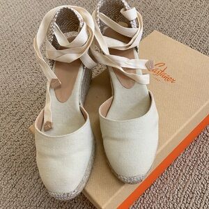 Castaner carina espadrille wedges in ivory size 39